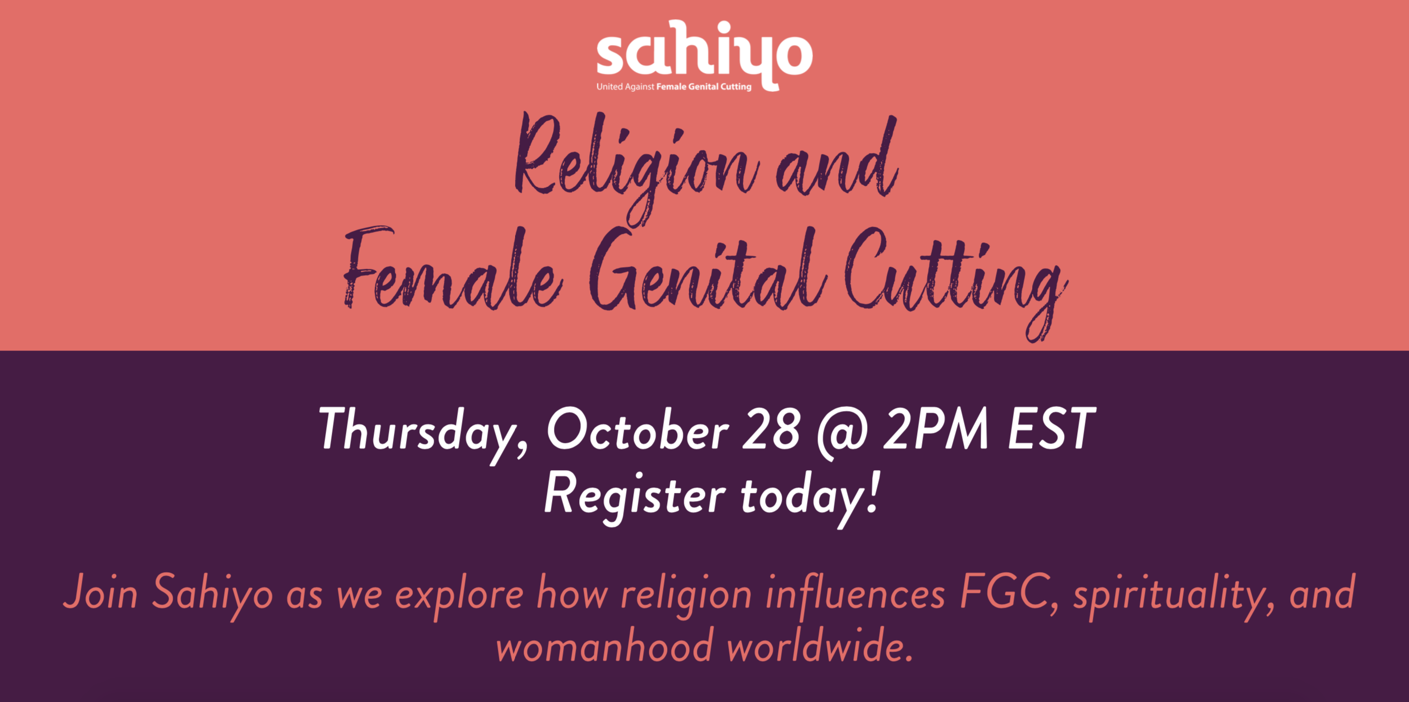 Upcoming webinar: Exploring the connections between religion and female genital cutting