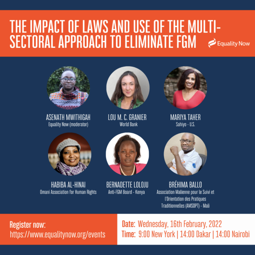 A reflection on Equality Now’s webinar: The impact of laws and use of Multi-Sectoral Approach (MSA) to eliminate FGM/C