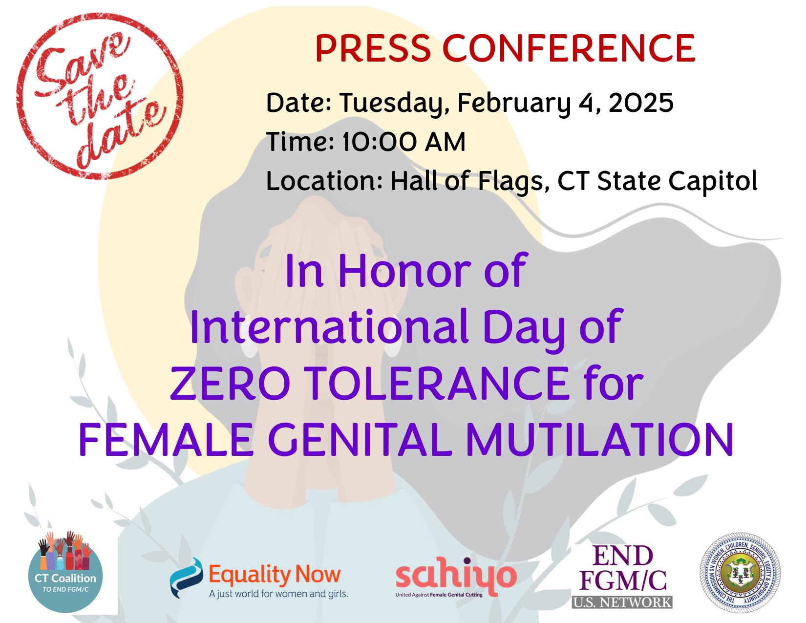 Press Conference Announced In Honor of International Day of Zero Tolerance to Female Genital Mutilation/Cutting (FGMC)