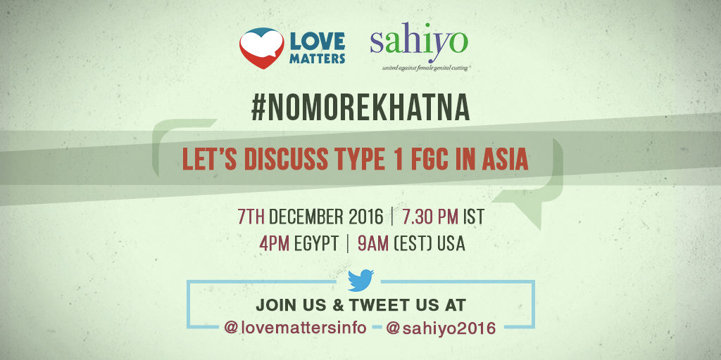 Dec 7: Join our Twitter chat on Type 1 Female Genital Cutting in Asia