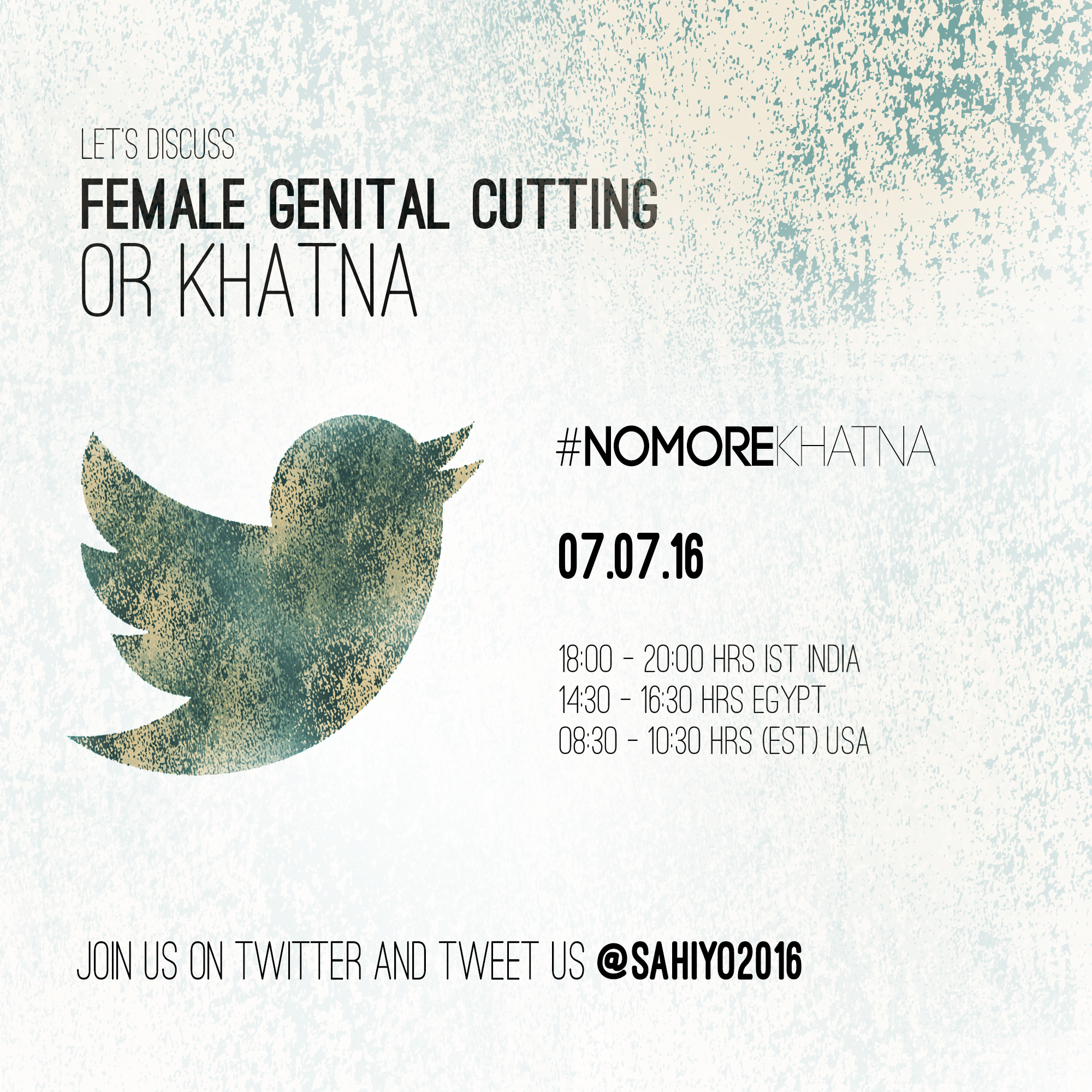 #NoMoreKhatna - Join Sahiyo on a Twitter Chat about FGC!